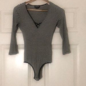 Bebe striped bodysuit